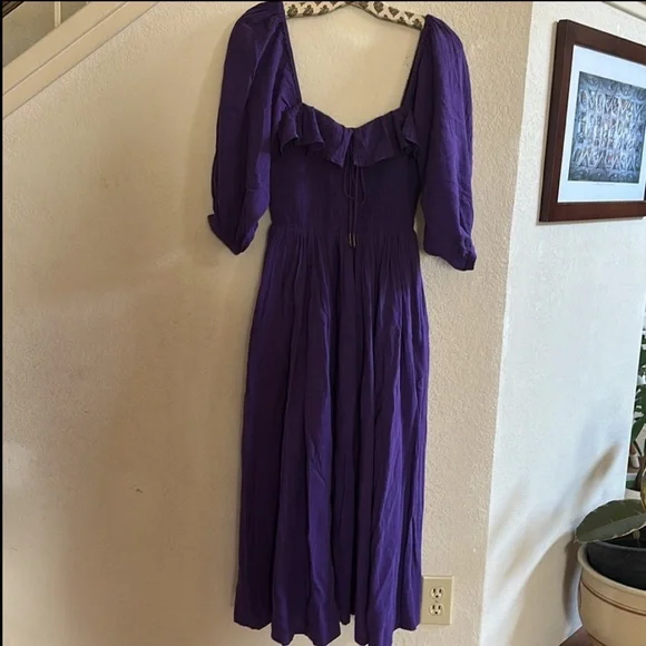 RARE Free People | Oasis Midi Dress in Petunia | Large - Picture 8 of 15
